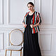 Order Stylish cotton jacket with bright stripes, basic black dress. NATALINI. Livemaster. . Jackets Фото №3