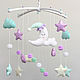 Baby mobile unisex on the crib Moon Stars Clouds, Toys for cribs, Belgorod,  Фото №1