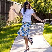 --40% Linen floor-length skirt fuchsia