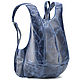 Leather backpack 'Kevin' (blue antique). Backpacks. Russian leather Guild. Online shopping on My Livemaster.  Фото №2