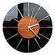 Круглые настенные часы чёрного цвета, Часы классические, Челябинск,  Фото №1