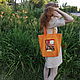 Orange Bag lightweight tote with Forest Girl decor. Tote Bag. mechty-o-lete. My Livemaster. Фото №4