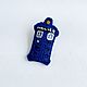 Брошь ТАРДИС / значок Доктор Кто /брошь Doctor Who/ Тардис мини брошка. Сувениры из фильмов. Kalacheva Knits. Ярмарка Мастеров.  Фото №5