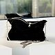 Evening Suede Black Clutch Bag with crossbody chain, Clutches, Moscow,  Фото №1