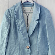 Одежда handmade. Livemaster - original item Jacket with open edges made of softened linen. Handmade.