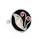 RING with Mother of Pearl and coral. Size 18.0