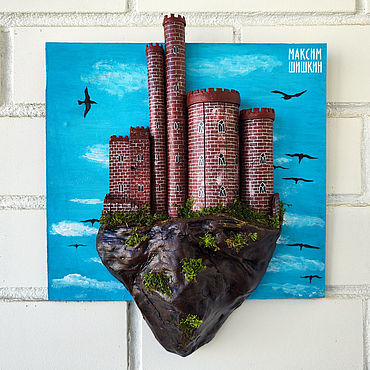 3D-панно Небесный замок. . Картины и панно ручной работы - Ярмарка Мастеров Картины и панно ручной работы. Ярмарка Мастеров - ручная работа 3D-панно Небесный замок. Handmade.