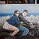 Moto Art Original Painting Love Couple Romantic Motorcycle Сity. Pictures. Netta Plans. Online shopping on My Livemaster.  Фото №2