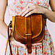 Leather pumpkin handbag. Classic Bag. LITTLE BIRDS leather crafts. Online shopping on My Livemaster.  Фото №2