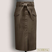 Одежда handmade. Livemaster - original item Chayana skirt made of genuine leather/suede with belt (any color). Handmade.