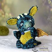 Куклы и игрушки handmade. Livemaster - original item Teddy Chernichkin`s dragon is a collectible turquoise dragon. Handmade.