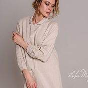 Одежда handmade. Livemaster - original item Liberty linen beige long nightgown. Handmade.