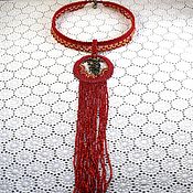 Украшения handmade. Livemaster - original item Necklace: The Dragon in Red. Macrame necklace with beads. Handmade.