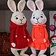 Зайчик в одежде. Мягкие игрушки. Елена Кожан. Куклы и игрушки.. Интернет-магазин Ярмарка Мастеров.  Фото №2