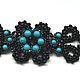 Bracelet braided: Lace bracelet with turquoise. Braided bracelet. Elena Rodina. Online shopping on My Livemaster.  Фото №2