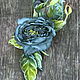 Grosgrain rose brooch silk 'Isabella', Brooches, Lyubertsy,  Фото №1
