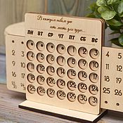 Канцелярские товары handmade. Livemaster - original item Perpetual calendar desktop wooden. Handmade.