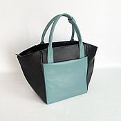 Сумки и аксессуары handmade. Livemaster - original item Aurora bag made of genuine leather in the color black blue cold. Handmade.