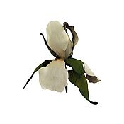 Брошь из натуральной кожи: роза с гортензией, цветочная композиция