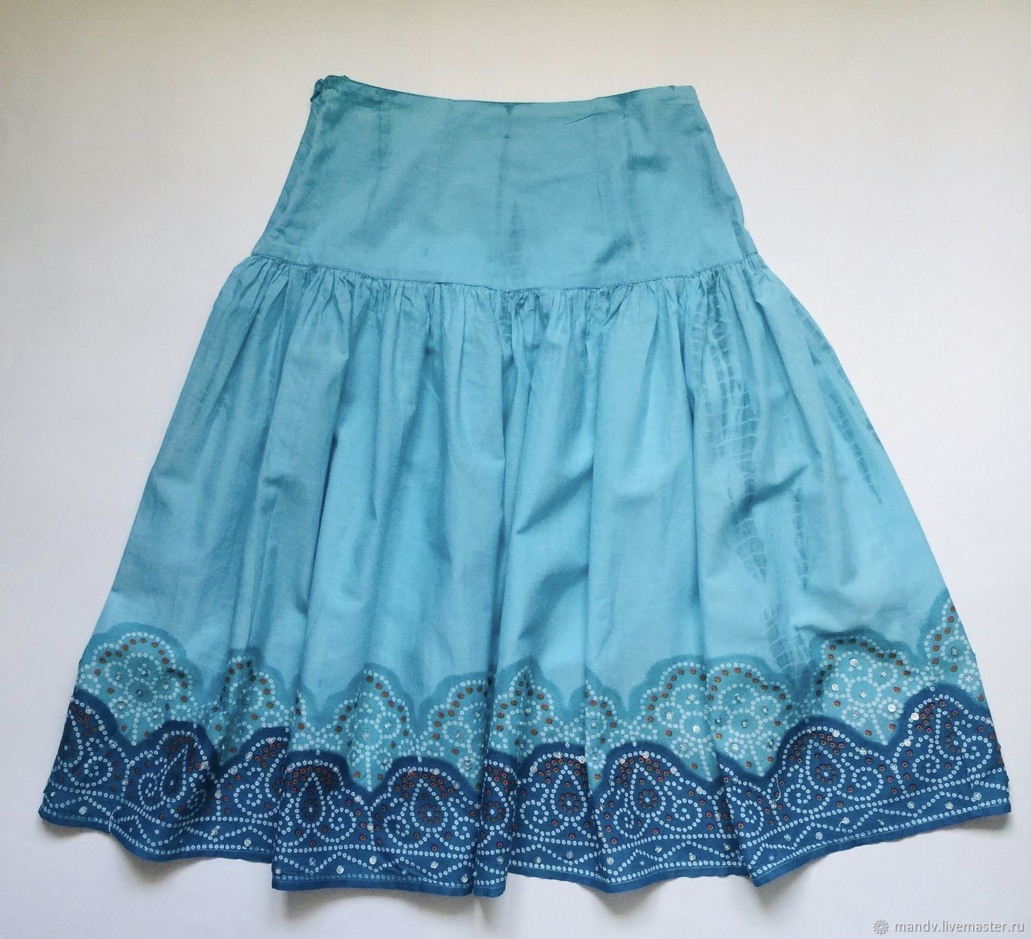 Vintage skirt. Винтажные юбки. Летняя юбка на кокетке. Юбка с кокеткой из хлопка. Авторские юбки.