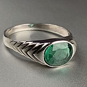 Украшения handmade. Livemaster - original item Bright natural Emerald 1,56 ct women`s silver emerald ring. Handmade.