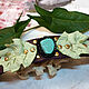 Leather bracelet with leaves and howlite 4, Cuff bracelet, Chelyabinsk,  Фото №1