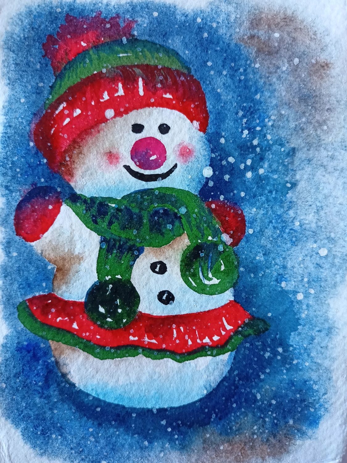 Снеговик картинка для открытки