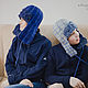 Felt cap with ear-flaps 'In the box, blue'. Hat with ear flaps. Oksana Vladarskaya. My Livemaster. Фото №5