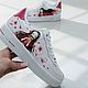 Кроссовки белые Nike Air Force 1 унисекс, кастом, ручная роспись,аниме. Кроссовки. O-Go-Art.Кастомизация одежды и обуви. Ярмарка Мастеров.  Фото №7