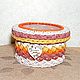 Cesta con tapa (Caja) de punto ' regalos de otoño'. Basket. Batic.  Author's throw pillows. My Livemaster. Фото №4