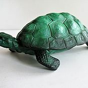 Винтаж handmade. Livemaster - original item Large Casket Malachite Glass ART DECO Turtle Czechoslovakia No. 2. Handmade.