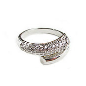 Украшения handmade. Livemaster - original item Silver Ring with cubic zirconia, Cubic Zirconia track ring. Handmade.