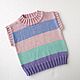 Жилетка для девочки в стиле колорблок, р. 74-80. Жилет. VA kids knitwear. Ярмарка Мастеров.  Фото №5