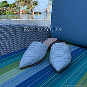 Обувь ручной работы handmade. Livemaster - original item Python skin mules in white. Handmade.