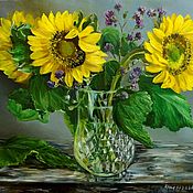 Картины и панно ручной работы. Ярмарка Мастеров - ручная работа Pictures: Sunflowers. Handmade.