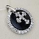 Order Silver pendant with black onyx 16 mm and cubic zirconia. yakitoriya. Livemaster. . Pendants Фото №3