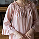 Order Tea Rose Cotton Nightgown with Pink Sleeve. Delicate Clothing Store (Daria). Livemaster. . Nightdress Фото №3