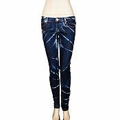 Винтаж handmade. Livemaster - original item Size 40, 42, 44, 46. Original blue jeans with streaks. USA. Handmade.