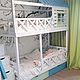 Кровать домик двухъярусная детская чердак из массива дерева, Мебель для детской, Магнитогорск,  Фото №1