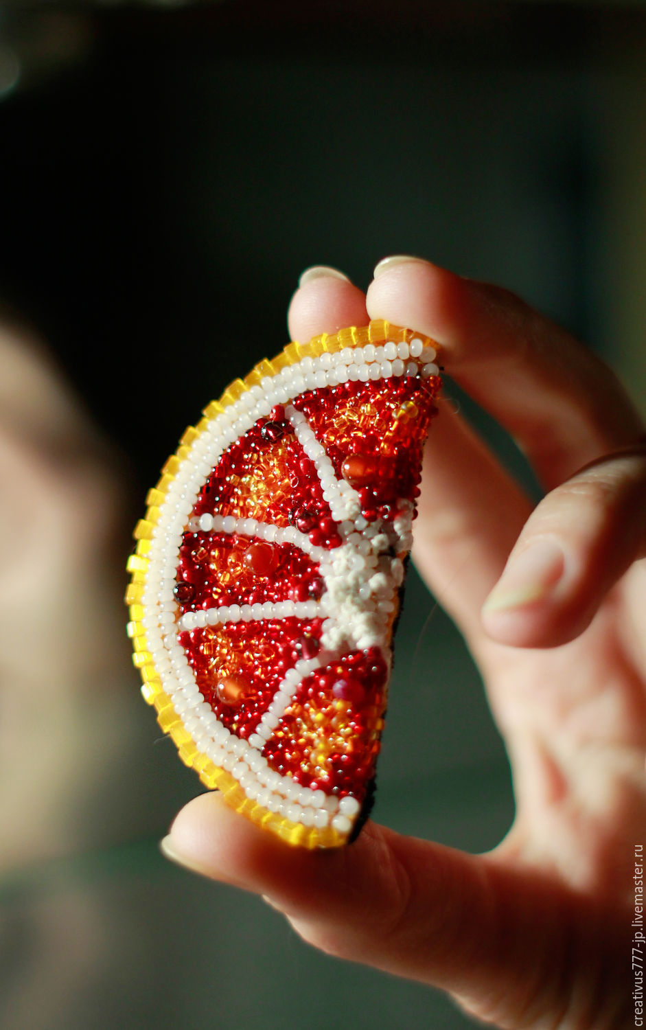 Brooch red orange в интернет-магазине на Ярмарке Мастеров | Brooches, Lipetsk - доставка по России. Товар продан.