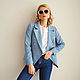 Chaqueta de Tweed azul doble botonadura, estilo Chanel rayón, Suit Jackets, Novosibirsk,  Фото №1