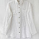 White women's shirt made of 100% linen. Shirts. etnoart. Online shopping on My Livemaster.  Фото №2