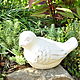 The bird made of concrete is large white with a scuffed Provence. Figurines. Decor concrete Azov Garden. Online shopping on My Livemaster.  Фото №2