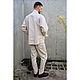 Брюки мужские из крапивы Рами твил Ramie Elastic Pant 2 Beige. Брюки мужские. VÄN Studio. Интернет-магазин Ярмарка Мастеров.  Фото №2