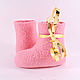Booties for girls pink Merino 8cm First gift. Babys bootees. bornlenki. Online shopping on My Livemaster.  Фото №2