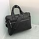 Men's business leather bag 'Charlston' (Black). Men\'s bag. DragonBags - Men's accessories. My Livemaster. Фото №5