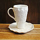 Order A couple of tea 'Vintage' in white. author's ceramics. Livemaster. . Single Tea Sets Фото №3