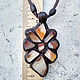 Order  Agate flower in leather. Marina Lambrozo leather and stone. Livemaster. . Pendant Фото №3