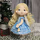Doll-angel with feather wings, in a sky blue dress with snowflakes. Dolls. CountryKids - doll with a soul. My Livemaster. Фото №4