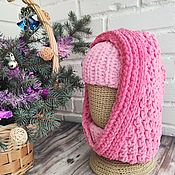 Аксессуары handmade. Livemaster - original item Knitted hood - hood with beanie hat for girls. Handmade.
